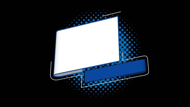 vector flag banner empty space for text pop up reveal titles motion graphic with alpha channel