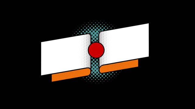 vector flag banner empty space for text pop up reveal titles motion graphic with alpha channel