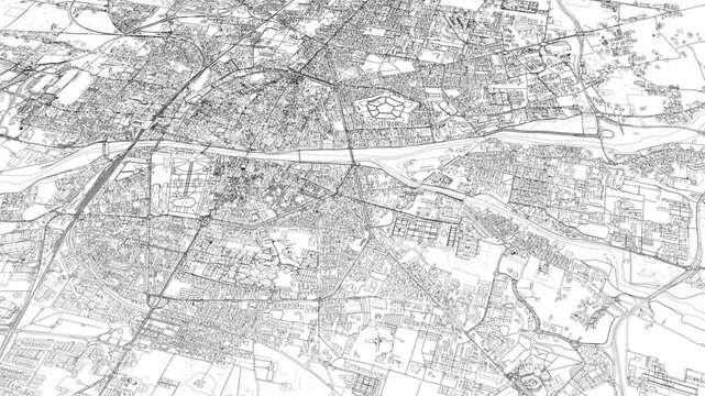 3D looped animation of city - Parma Italy