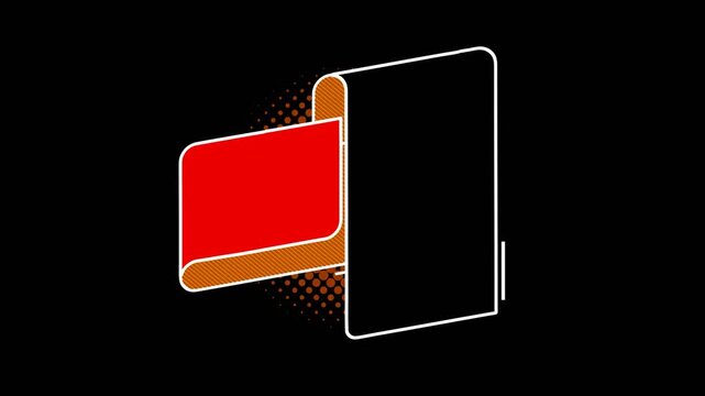 vector flag banner empty space for text pop up reveal titles motion graphic with alpha channel