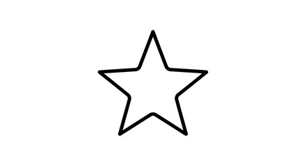 Obraz premium Simple black outline star icon on white background, basic geometric shape, empty symbol, clean graphic element