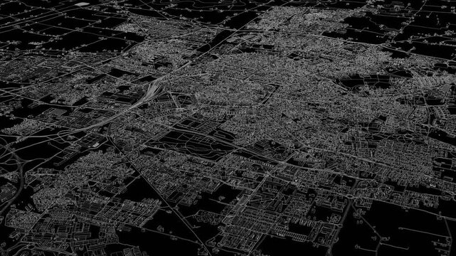 3D looped animation of city - Modena Italy