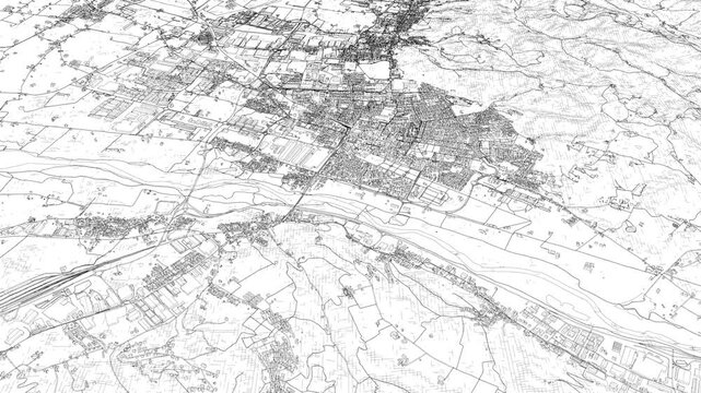 3D looped animation of city - Sassuolo Italy
