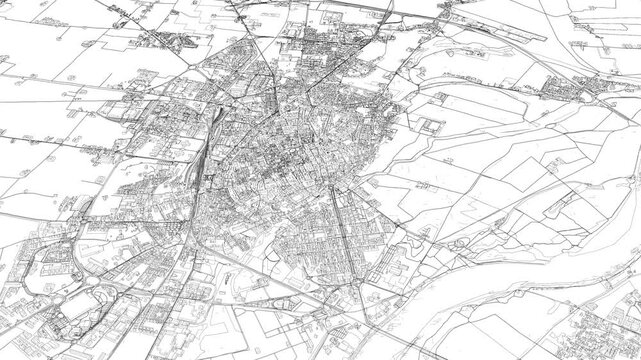 3D looped animation of city - Cremona Italy