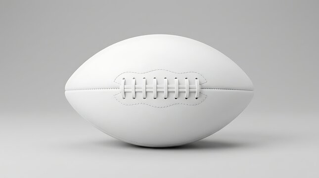 Isolated matte white american football ball mockup plain smooth surface texture perfect for custom branding and sports design