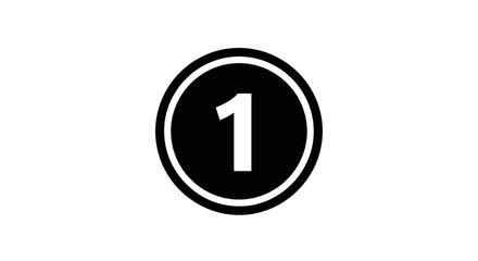 Number One Sign Icon Symbol.