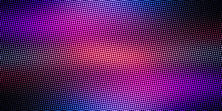 Purple and Blue Gradient Halftone Background with futuristic television screen technology aesthetics, featuring glowing digital display effects, modern LED pixel texture, dynamic cyber gradients