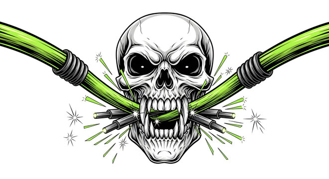 Aggressive Skull Biting Conduit Wires