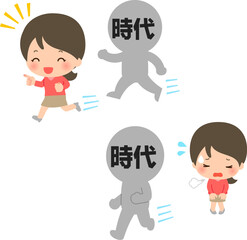 時代の先を行く女性と時代に置いて行かれる女性 © logistock