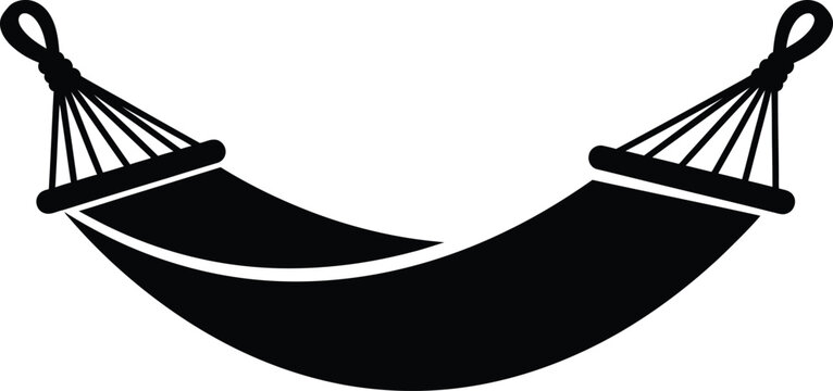 Hammock, hammock icon, hammock symbol, relaxation, leisure, black