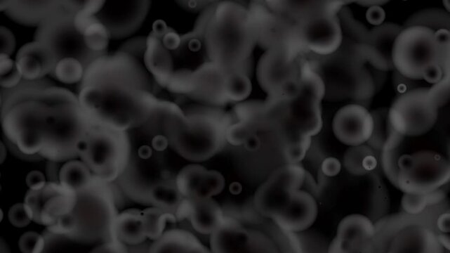 Amorphous liquid shapes drifting in darkness creating cinematic fluid motion with subtle glowing texture seamless loop
