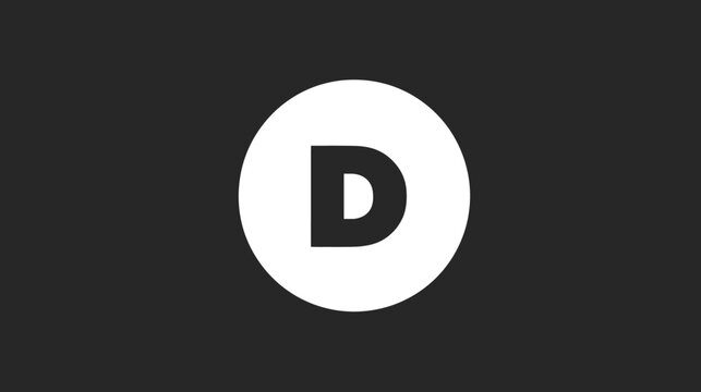 Bold white letter D logo inside a circle.