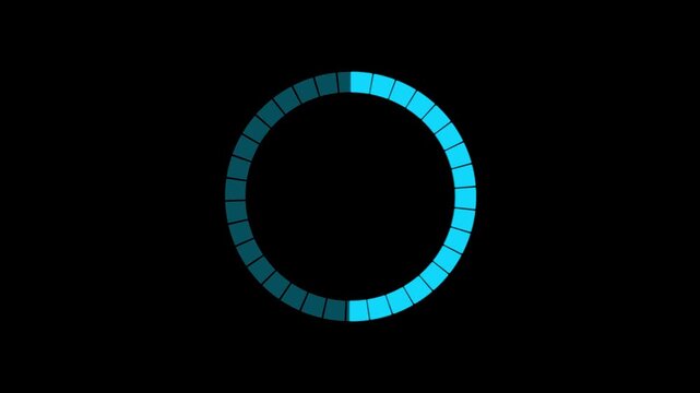 Loading circle animation, Animation spinning load icon with alpha layer transparent background,Simple white thin circle outline centered on a solid black background creating .4k