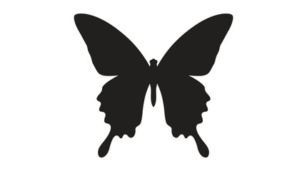 Naklejka premium Black silhouette of a butterfly showing elegant wings in flight