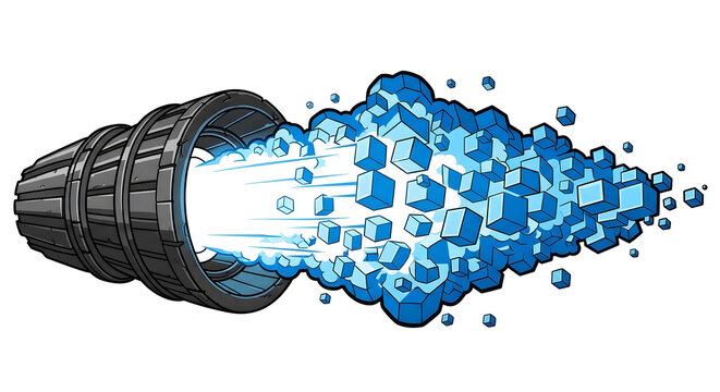 Sci Fi Energy Particle Exhaust from Jet Engine