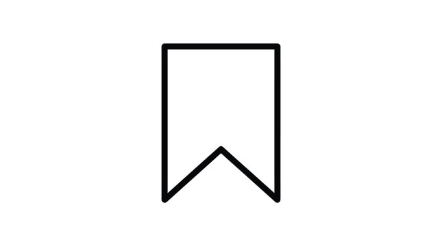 Simple bookmark icon design for digital interfaces and web user navigation
