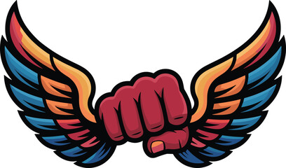 Vibrant winged strength freedom power and colorful expression vector on white background. © TahrinAkther