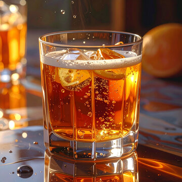 Refreshing Golden Whiskey Citrus Drink