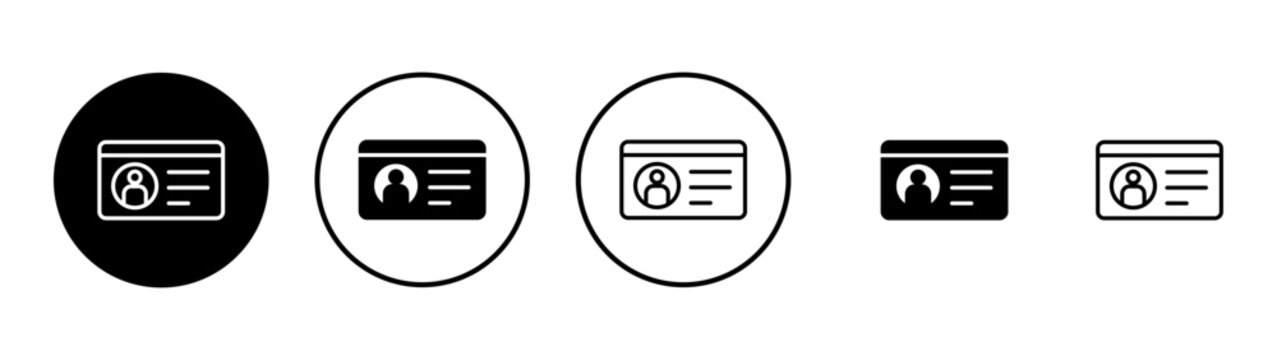 License icon vector. ID card icon. driver license, staff identification card