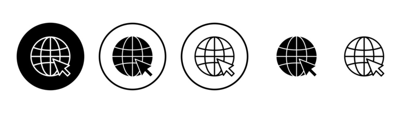 Web icon vector. go to web sign and symbol. web click icon. Global search icon