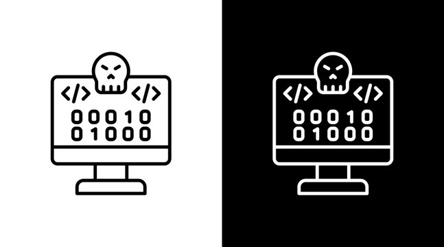 Exploit Outline White Icon Set Design