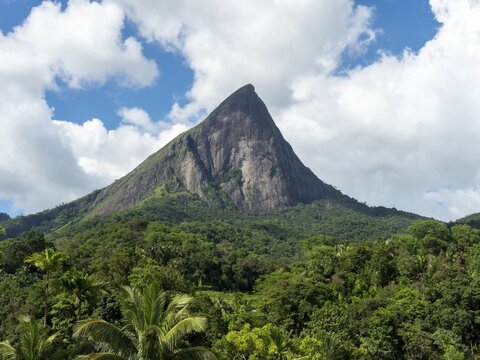 Knuckles mountain range with Lakegala mountain and rocks, Meemure, Sri Lanka