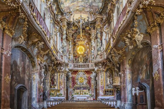 Interior of the Asamkirche in Sendlinger Strasse, Munich, Upper Bavaria, Bavaria, Germany
