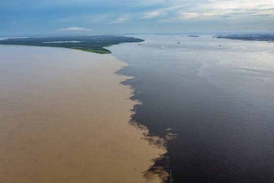 Confluence of the Rio Negro and the Amazon, Manaus, Amazonas state, Brazil