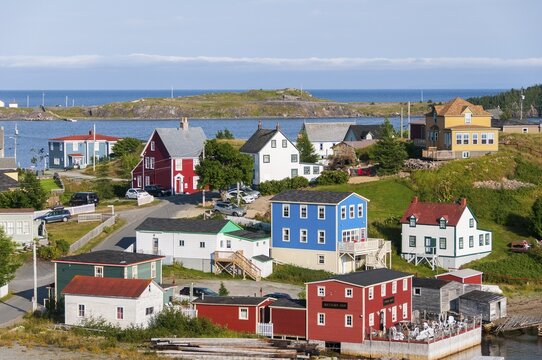 Colorful wooden houses, Trinity, Trinity Bay, Newfoundland and Labrador, Canada