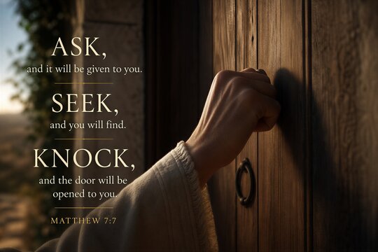 Matthew 7:7 Scripture: The Promise of Asking, Seeking, and Knocking for Divine Response.