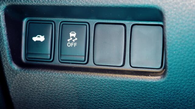 Car traction control off and trunk release dashboard switch buttons