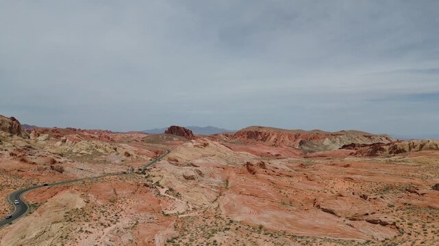 The road in Valley of Fire State Park, Nevada