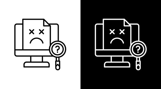 Page Missing Outline White Icon Set Design