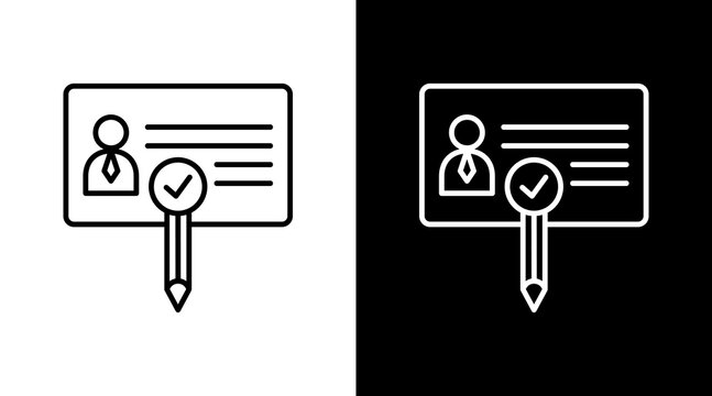 Resume Profile Outline White Icon Set Design