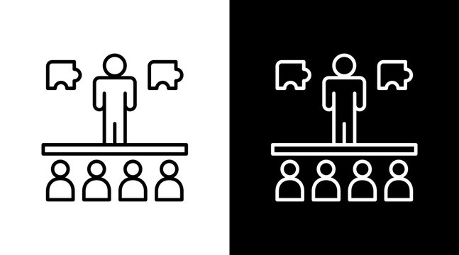 Skill Showcase Outline White Icon Set Design