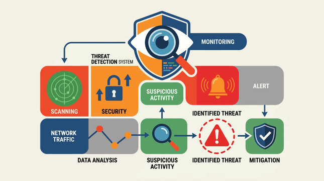 Cybersecurity threat detection system interface.