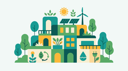 Fototapeta premium Sustainable Eco Friendly House Design Concept.