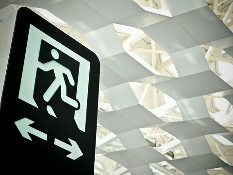 Modern Interior Sign at a Transportation Hub
