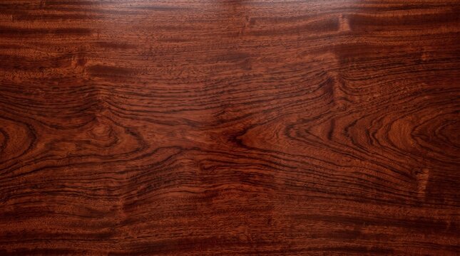 The close-up view of a polished dark wood grain surface shows a rich brown color with visible wood texture and pattern.