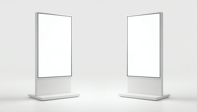 Digital stand signage advertising banner lightbox. Blank isolated mockup billboard marketing panel otdoor design
