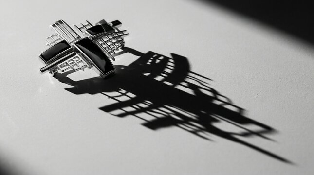 Silhouette of Loss: Architectural Brooch with Distorted Shadow