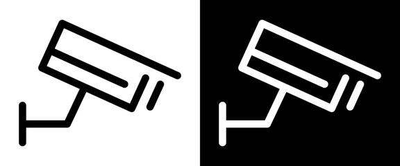 Security camera icon. Outline surveillance CCTV symbol. Editable stroke line art for home security, monitoring and video surveillance systems navigation. © IRYNA