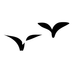 Hand Drawn Flying Seagull Bird Silhouette Illustration © 帰路 ひび乃