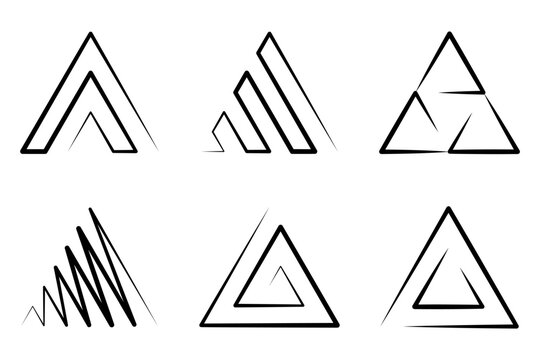 triangle line symbols logo design elements set