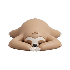 Fototapeta premium Cute 3D Sloth Character Sleeping
