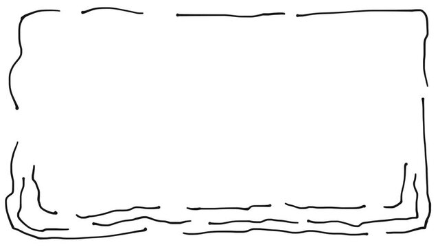 The frame moves and consists of thin, abrupt, trembling lines.