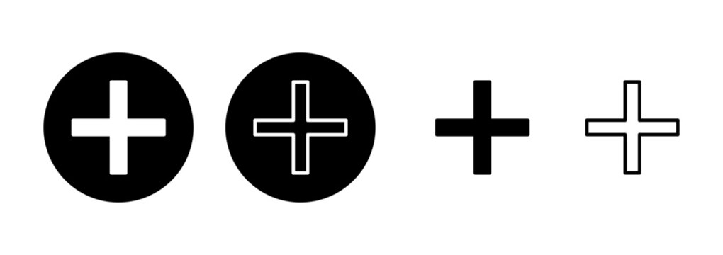 Plus icon logo design. Add plus sign and symbol
