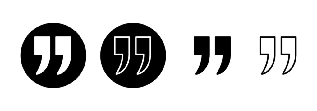 Quote icon logo design. Quotation mark sign and symbol