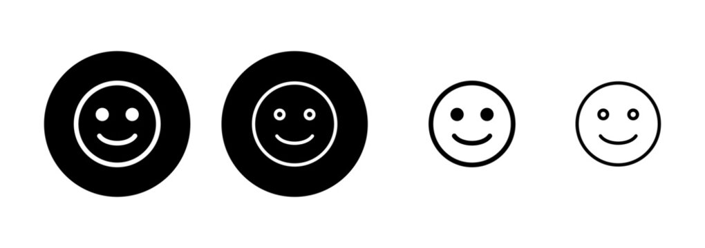 Smile icon logo design. smile emoticon icon. feedback sign and symbol