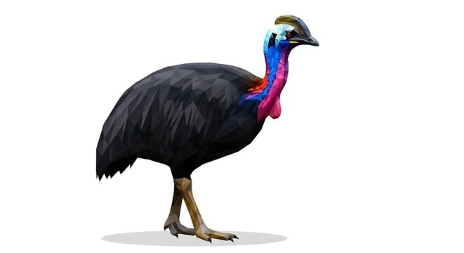 Colorful parrot standing on a white background.